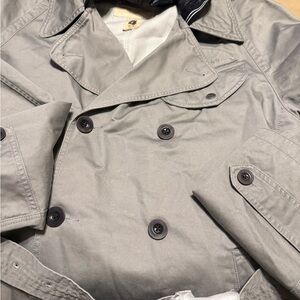 Converse Double-Breasted Trench Coat in Light Gray